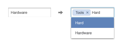 An image of the textfield and tokenfield.