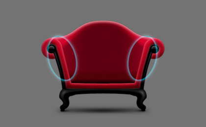 An image highlighting the sharp lines in the Sofa icon.