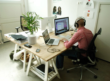 An image of our desks.